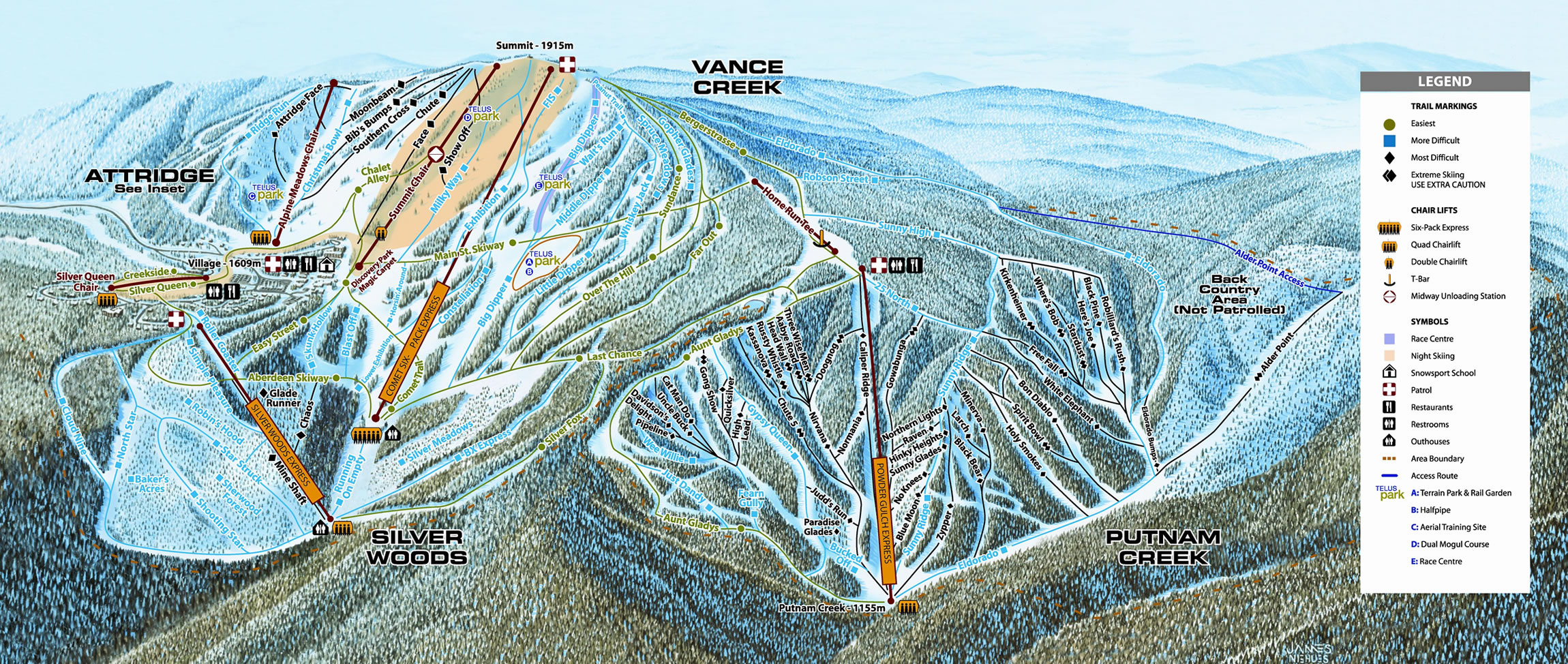 Ski resort map northeast